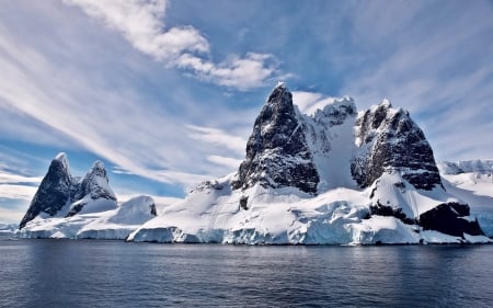 Winter - rocks - winter, rocks, snow, river