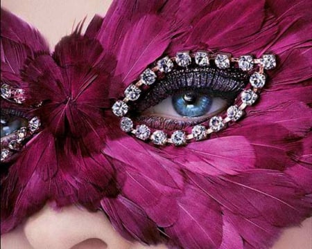 Mask - feathers, eyes, art, mask