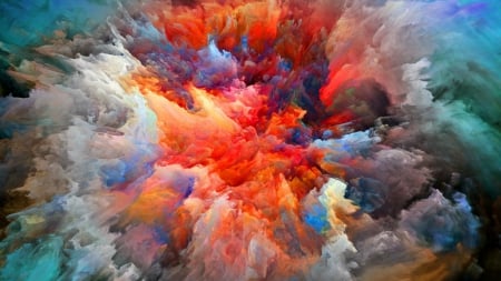 Explosion of colors - abstract, 3d, explosion, colors