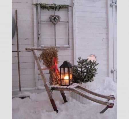 Outdoor Christmas Decor - nature, snow, winter, decor, christmas