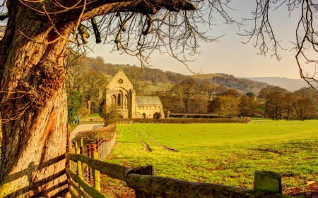 Valle Crucis Abbey Landscape in Wales - abstract, landscapes, abbey, photography