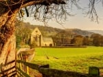 Valle Crucis Abbey Landscape in Wales