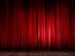 red stage curtain