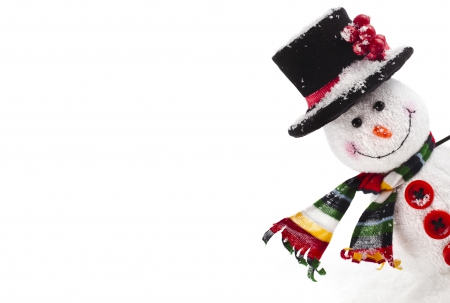 Snowman - red, funny, magic christmas, winter, black, scarf, xmas, snowman, christmas, winter time, white, merry christmas, hat, snow