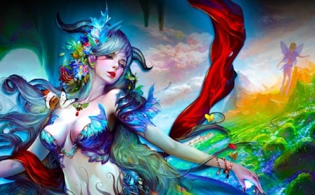 Fantasy Girl - woman, art, girl, beautiful, colorful, digital, fantasy