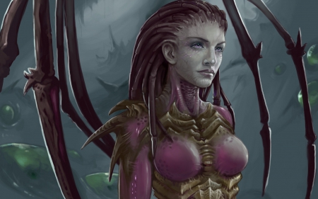 Sarah Kerrigan - starcraft, game, girl, pink, amethyst eyes, zerg, fantasy, sarah kerrigan