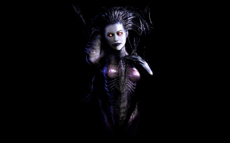 Sarah Kerrigan - starcraft, purple, game, girl, fantasy, black, sarah kerrigan