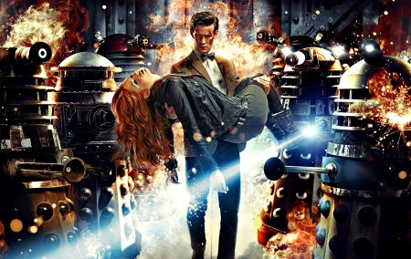 Doctor Who (2005-) - woman, redhead, actress, couple, tv series, karen gillan, poster, man, matt smith, actor, doctor who