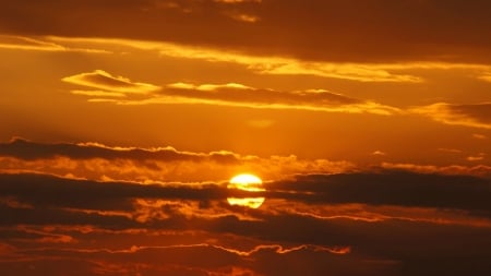 Perfect Sunset - clouds, sunset, nature, sky