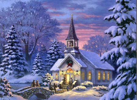 Image result for pictures of churches in the snow