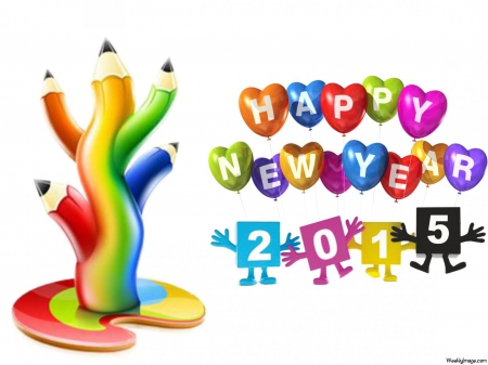 COLORFUL NEW YEARS - rainbow, year, 2015, colorful, new