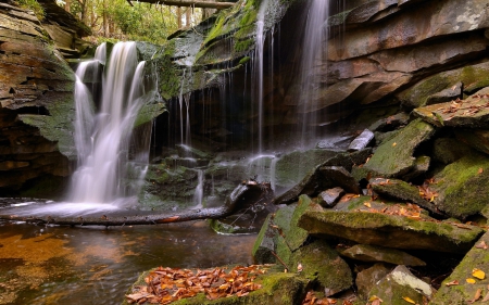 Ekakala Waterfall, West Virginia - nature, waterfall, usa, rocks