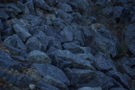 Rocks at Dusk - stones, dusk, rocks, rock wall