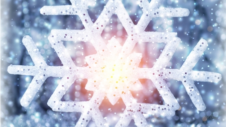 Seetrhough Snowflake - sparkle, winter, blue, snow, pink, snowflake, Christmas, shine, dazzle