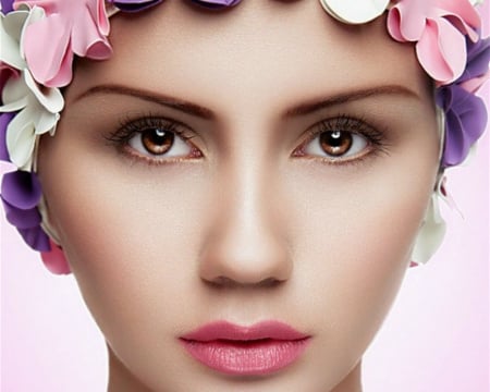 Pretty face - flowers, face, woman, model