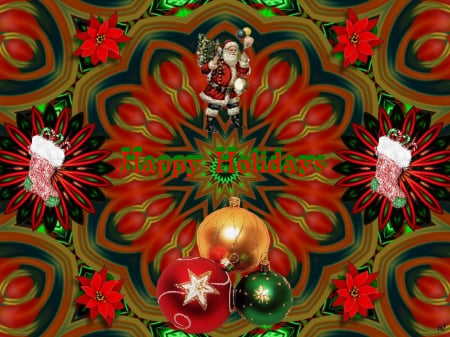 Happy Holidays 6 - eye candy, collage, 3d, fractal, abstract