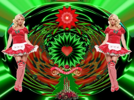 Merry Christmas 6 - eye candy, collage, 3d, fractal, abstract