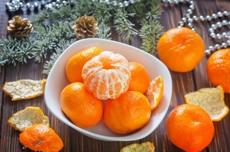 Mandarins - fruits - festive, headdress, mandarins, fruits