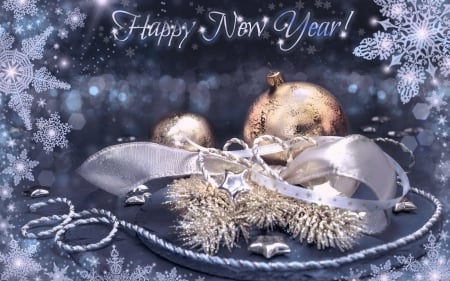 New year is near - newyear, snowflake, decorations, glitter, christmas