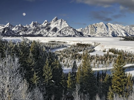 Winter - Mountain, River, Winter, Snow