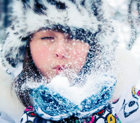 Girl - winter, girl, cold, snow