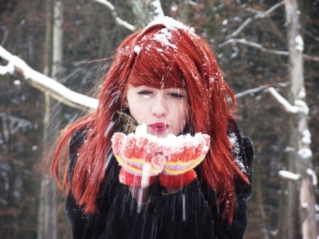 Girl - winter, girl, cold, snow