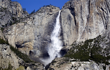 Rocks - waterfall - waterfall, sky, forest, rocks