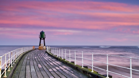 Lighthouse - pier - lighthouse, pier, sea, landscape