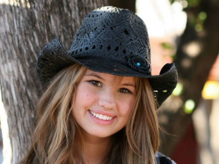 Debby Ryan - Cowgirl - cowboy hat, beautiful, Debby, Ryan, Debby Ryan, actress, smile, model, 2014, wallpaper