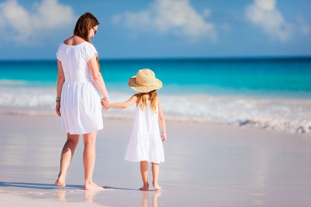 Mother and Daughter - photography, sea, abstract, mother