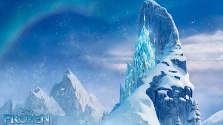 Ice castle - ice, snow, castle, disney, winter, mountains, frozen