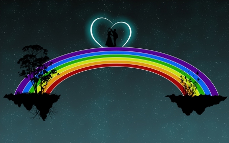 Love  - love, rainbow, wallpaper, heart