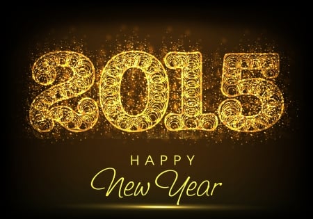 Happy 2015! - new year, 2015, happy, gold