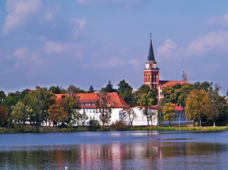 town - water, sky, summer, tower