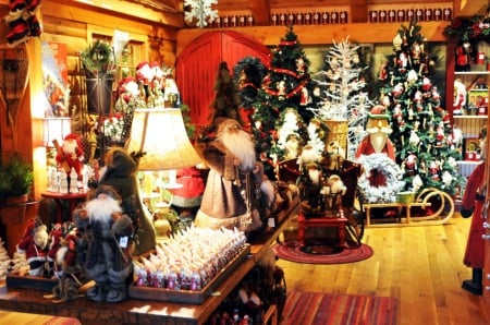 Christmas Shop - santa, decoration, tree, sleigh