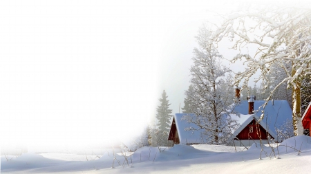 Winter - nature, winter time, snow, winter, house, snowy