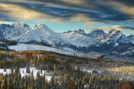 winter - winter, nature, mountains, landscape