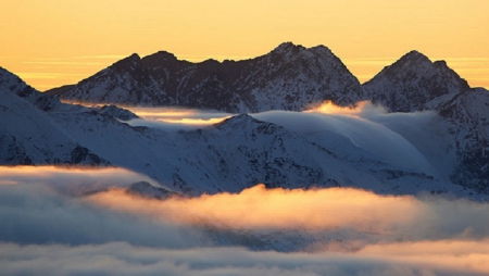 nature - winter, mountains, nature, fog