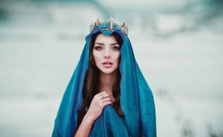 ♥ - beauty, lady, blue, model