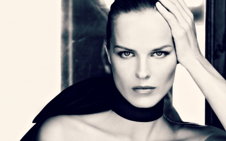 Eva Herzigova - white, eva herzigova, woman, girl, blue, black, model