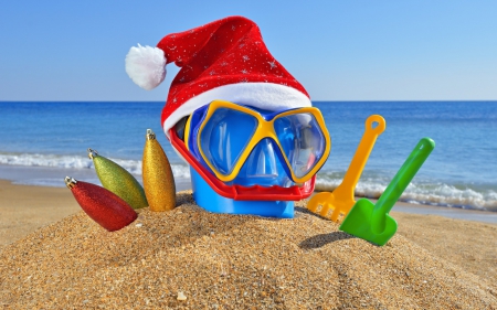 Christmas On The Beach - beach, sand, xmas, christmas