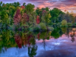 Sunset on Lake Noquebay, Wisconsin