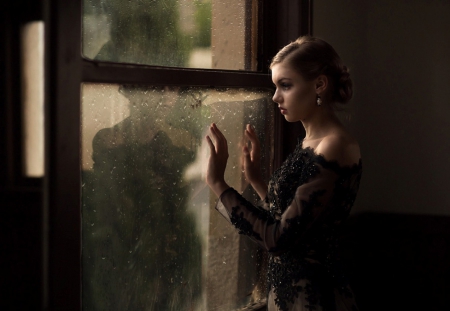 â™¥ - beauty, lady, model, sad