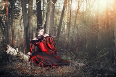 Angel - lady, forest, angel, photography