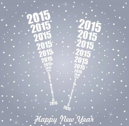 Happy new year - champagne, 2015, new year, glass