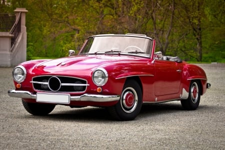 Mercedes Benz - Car, Red, Convertable, Mercedes Benz