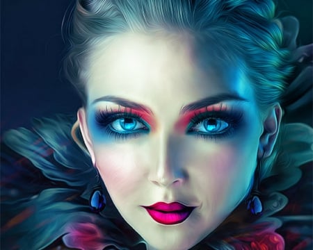 Artistic Woman - face, makeup, art, woman