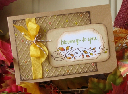 Thanksgiving Day Wishes - autumn, thanksgiving, fall, bow, holiday, card, leaves, ribbon, happy thanksgiving