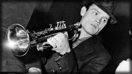 Chet Baker - music, black, chet baker, instrument, white, photography, trumpeter, man