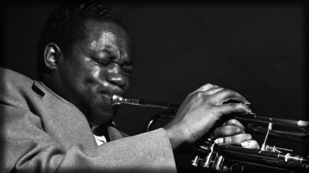 Clifford Brown - clifford, photography, music, instrument, black, trumpeter, white, brown, man, trumpet